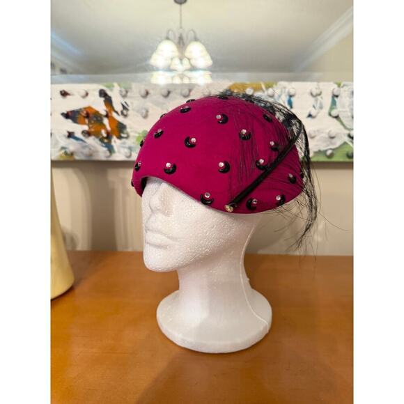 Mr. John Classic Hat, New York, Paris, Fuscia and Rhinestones, Feather main image 10